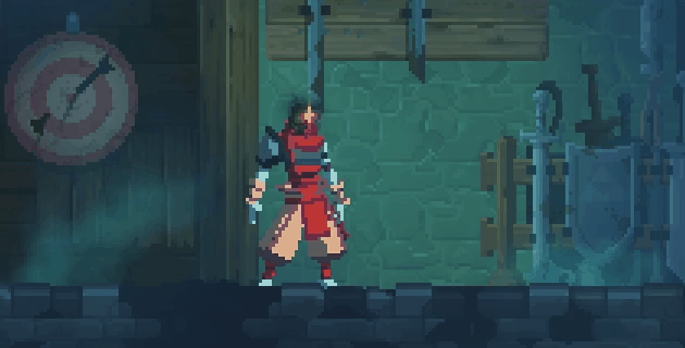 Character slashing a white sword with a red glow