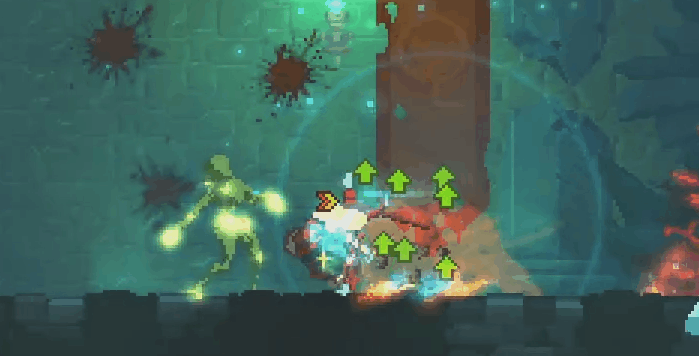 Character running through three enemies while slashing them with a katana