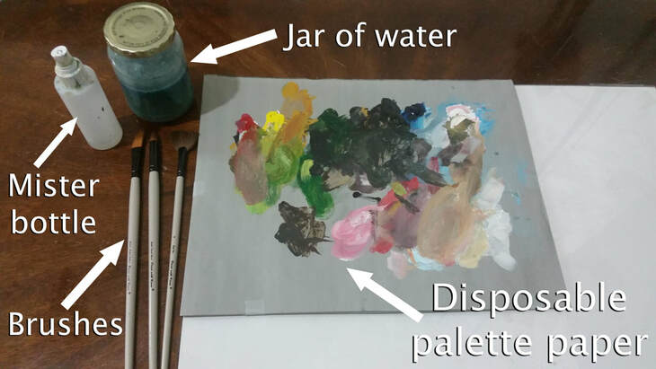 Acrylic painting setup