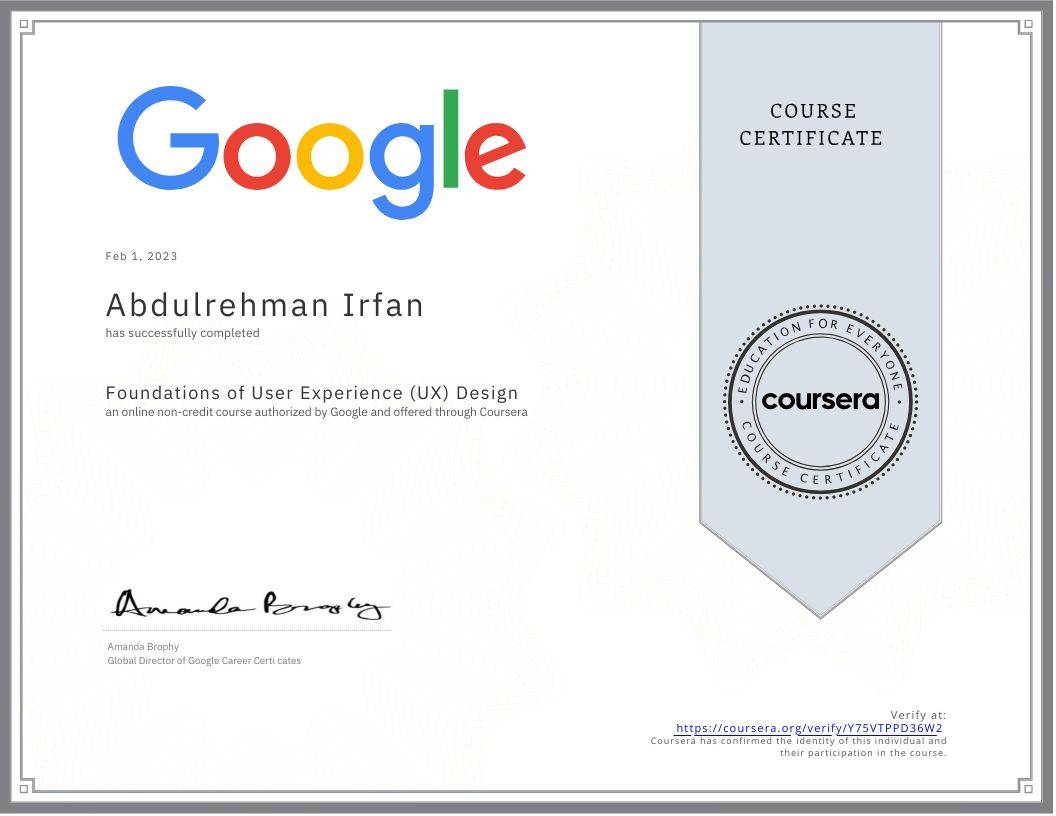 Google UX Design Certificate