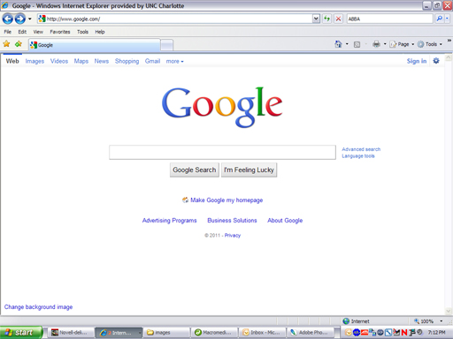 Entire screen capture of Google homepage