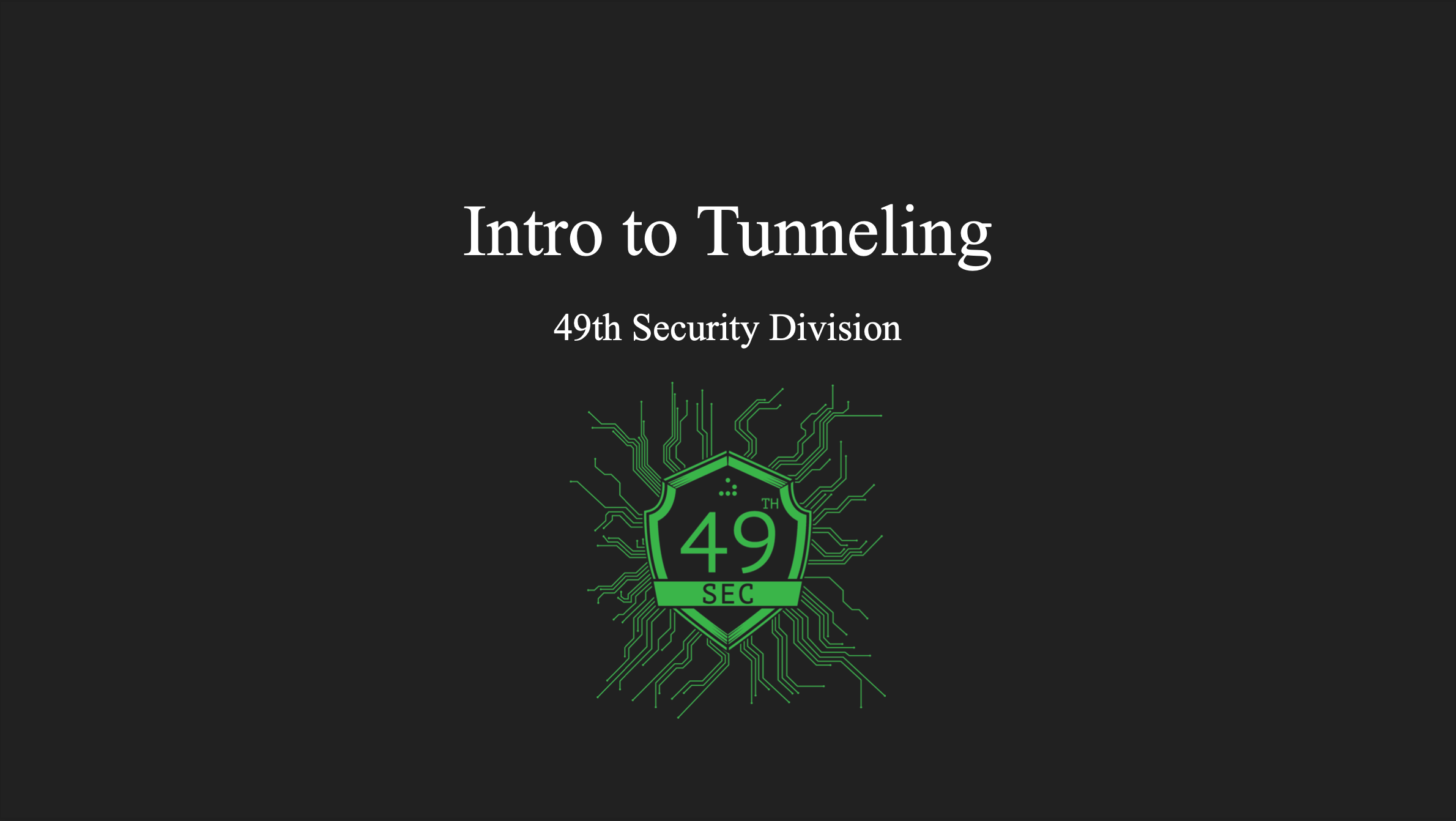 Intro to Tunneling