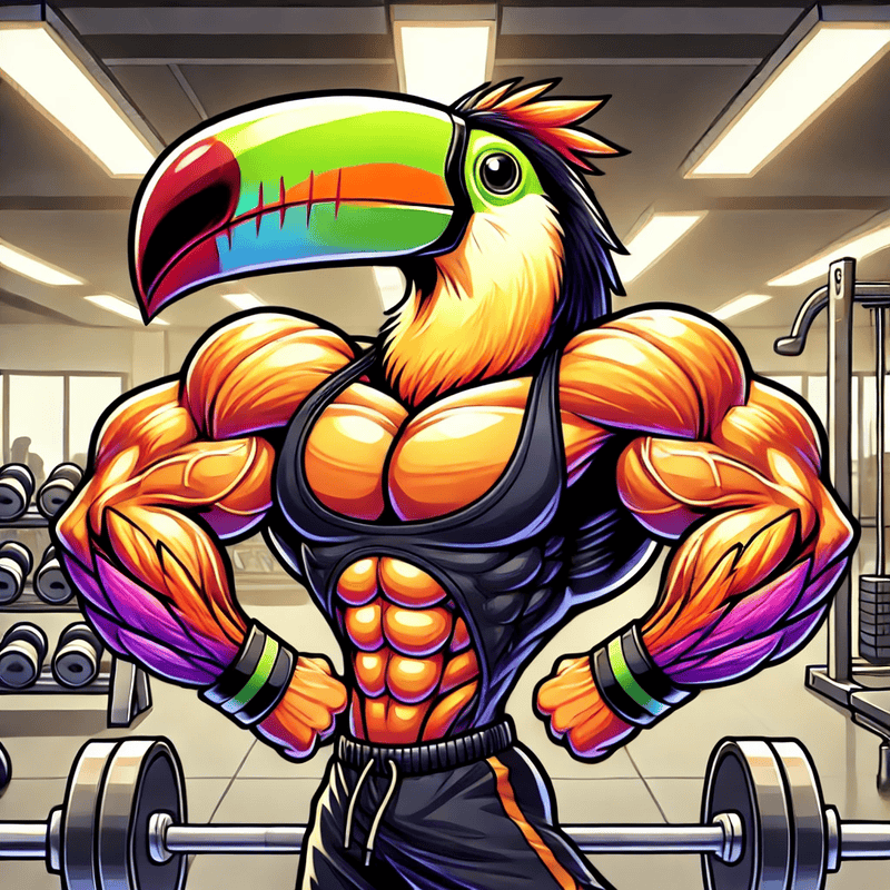 Brawny Toucan Bodybuilder.