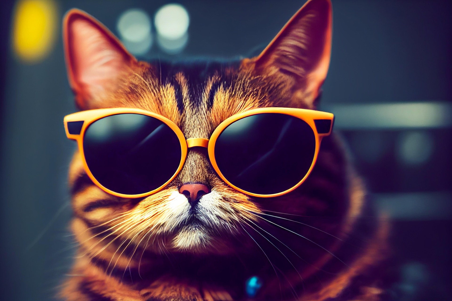 cool cat with glasses