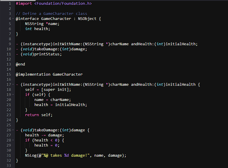 image of obj-c code