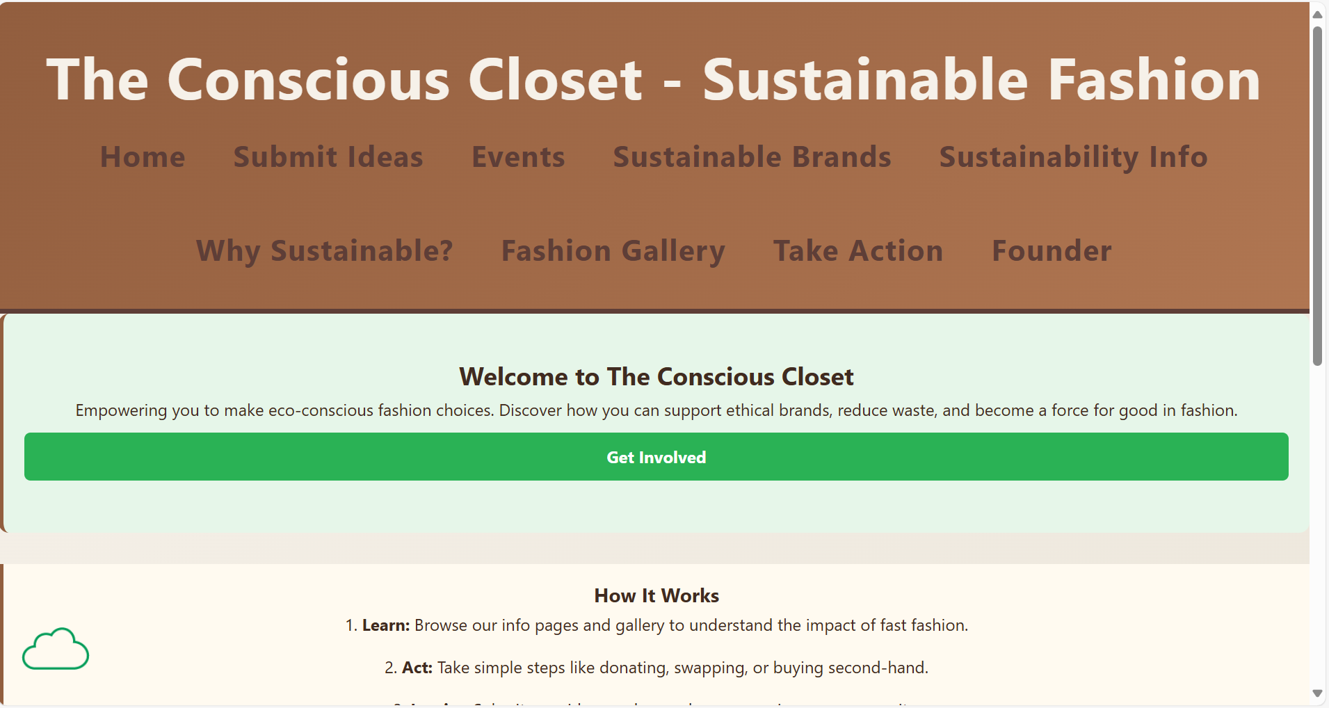 Screenshot of their client website
