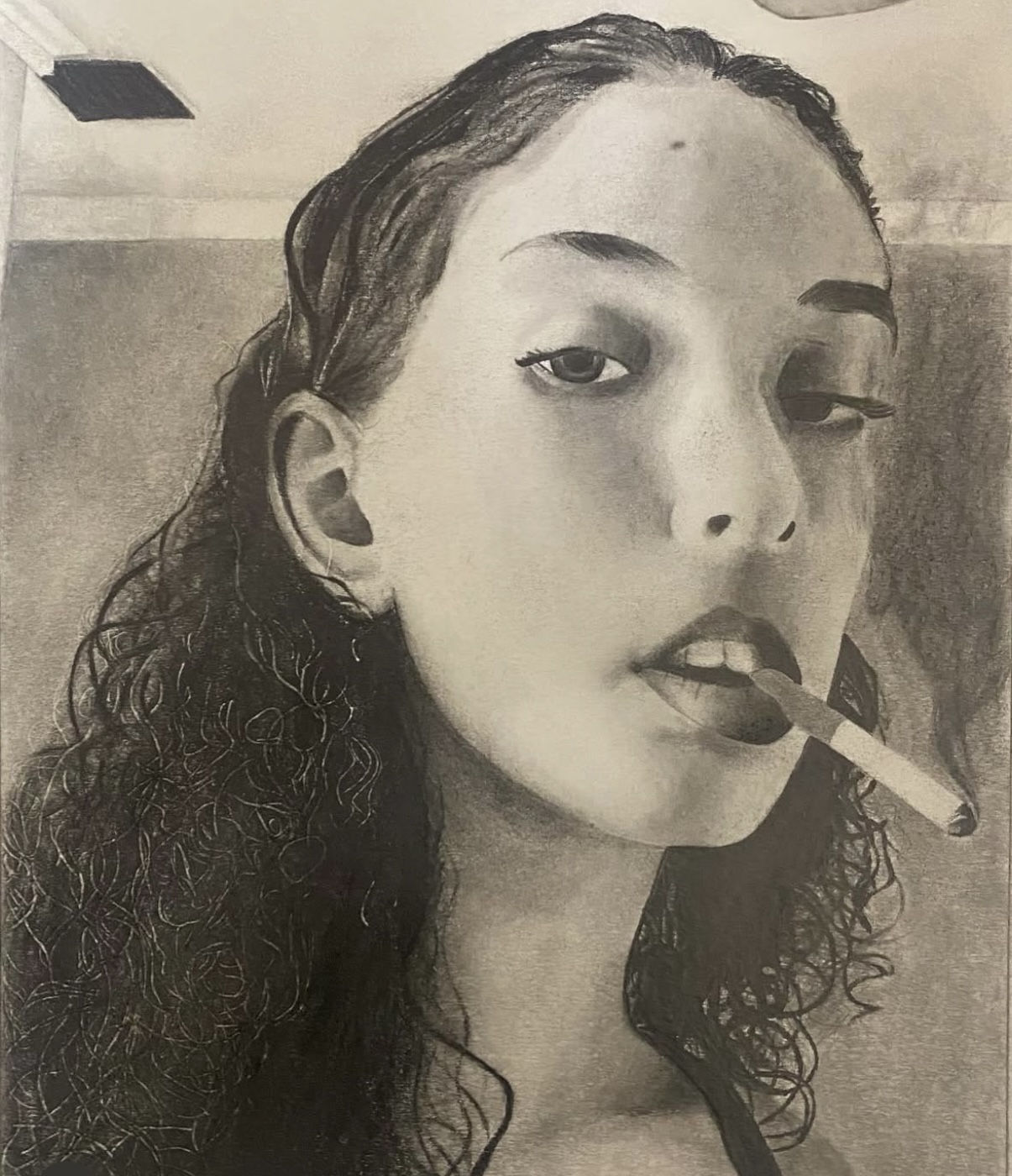 Working on a self portrait
