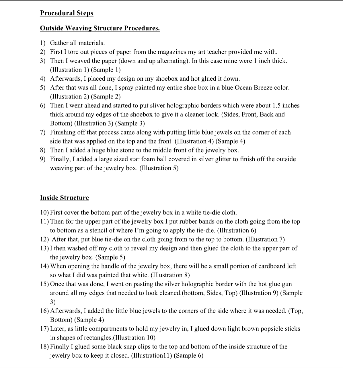 A series of steps showing how to assemble a craft project