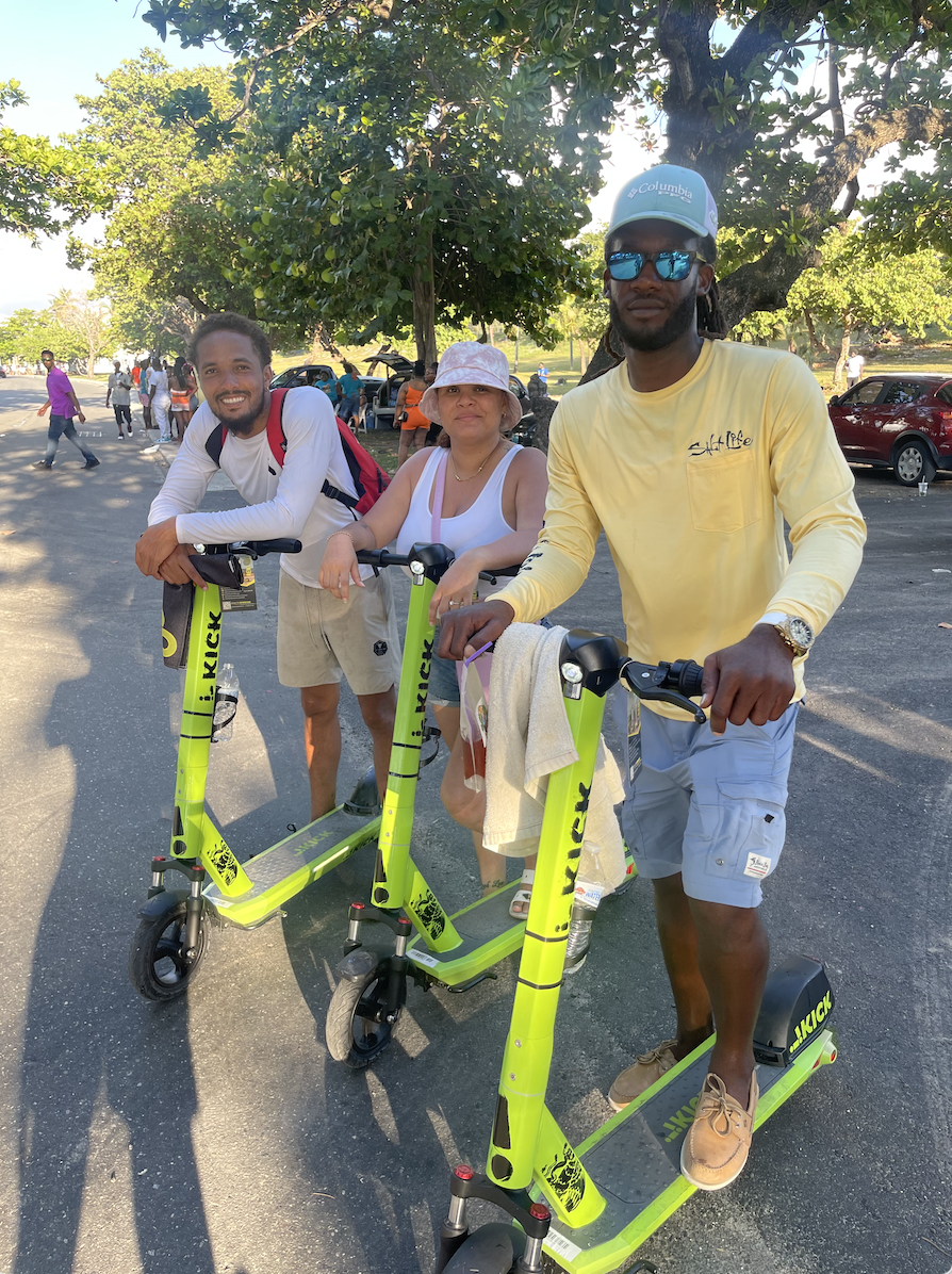 Family enjoying a Kickride bike