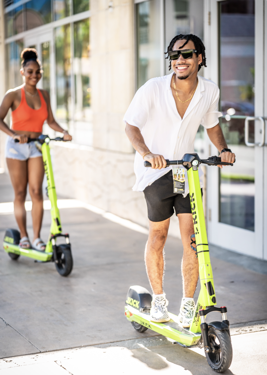 Tourist exploring with Kickride