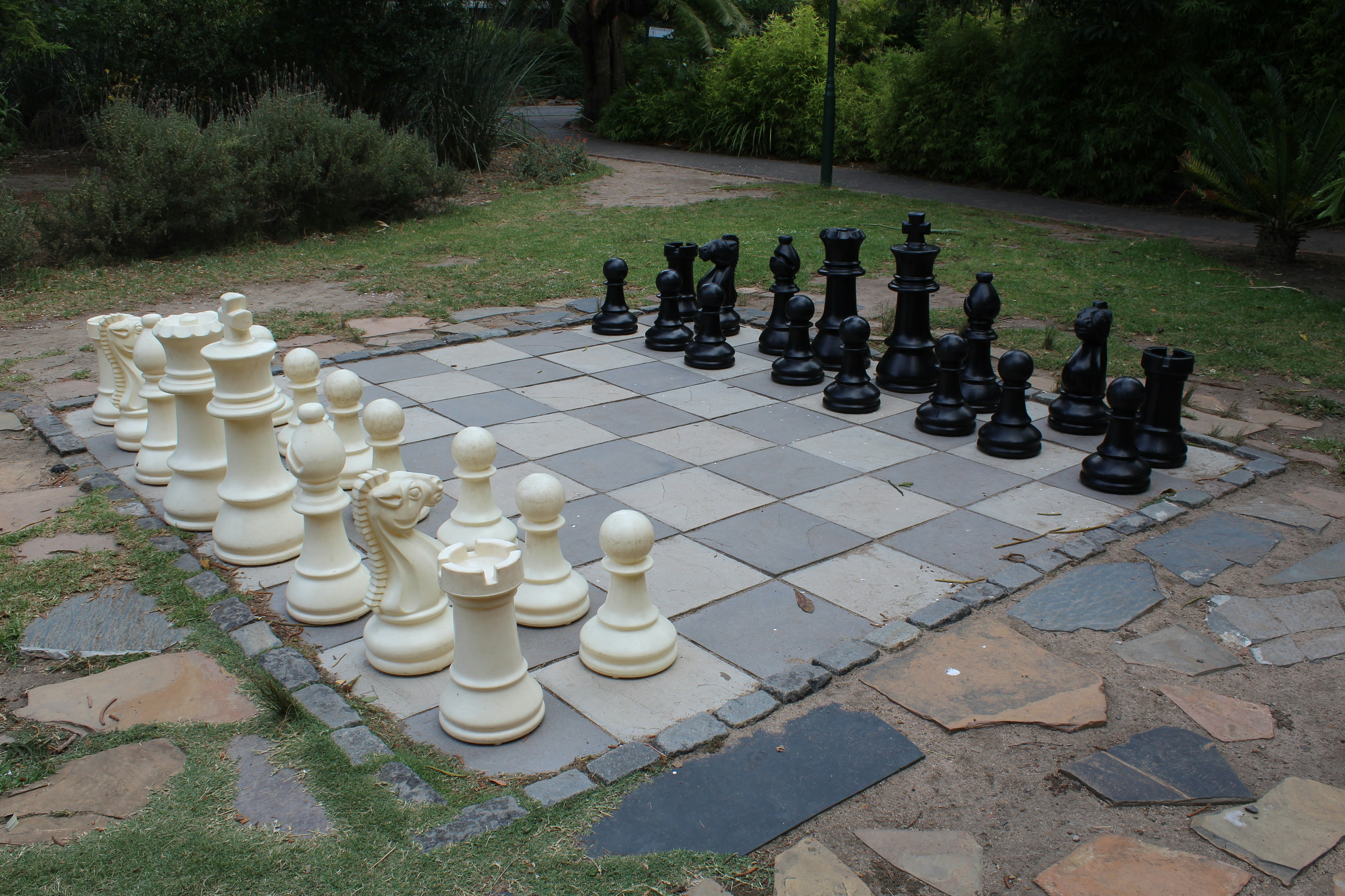 Life sized outdoor chess board