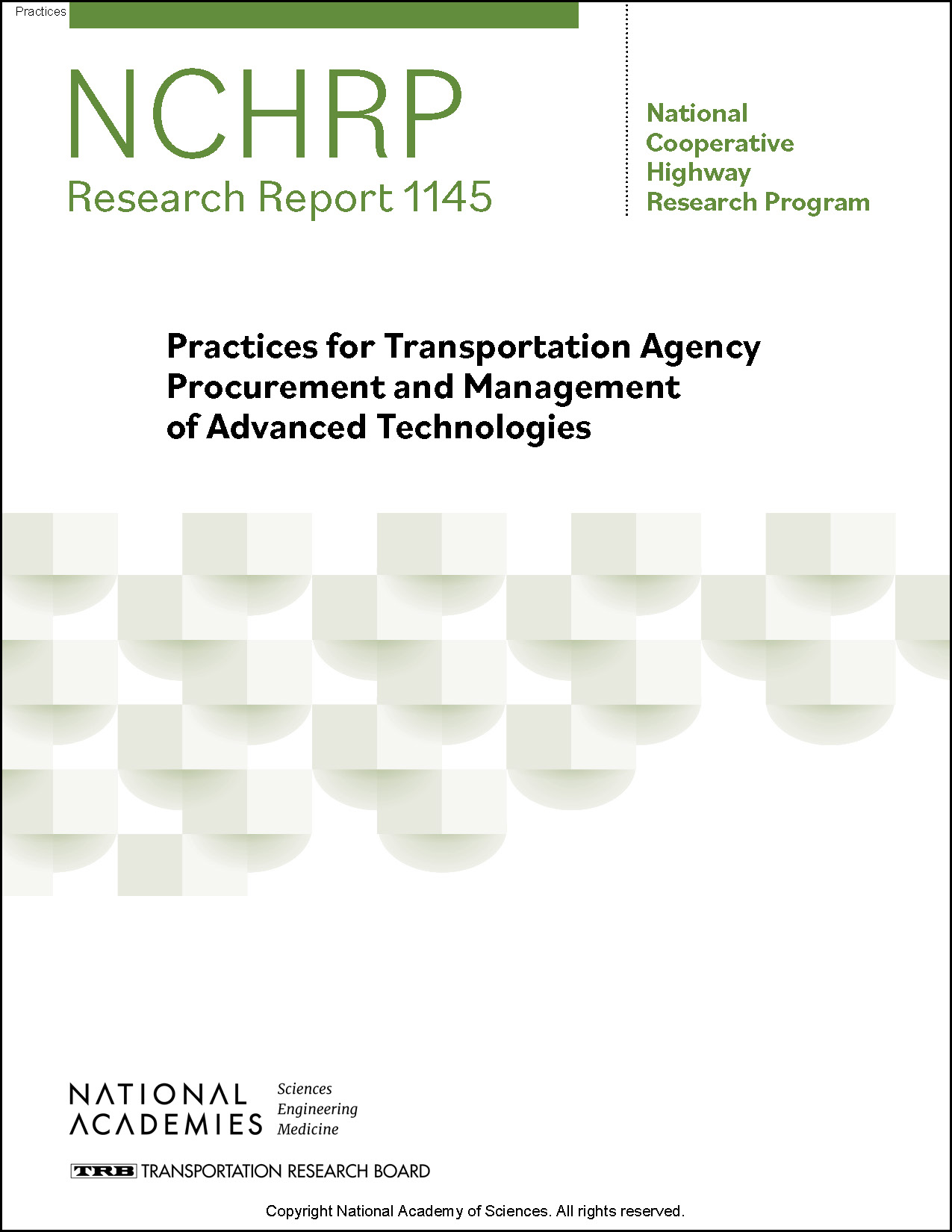 Cover: Practices for Agency Procurement (NCHRP 23-19)