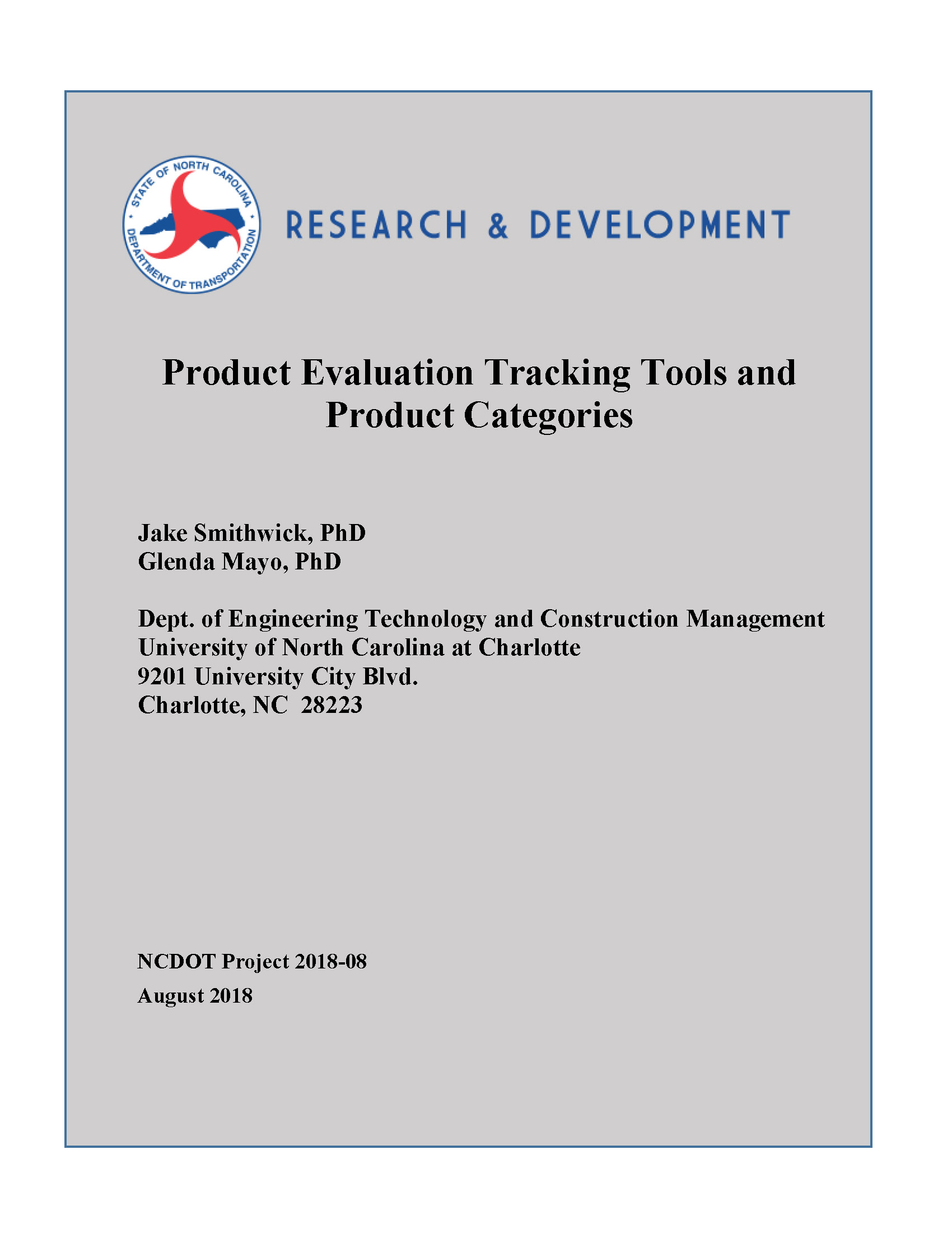 Cover: Product Evaluation Tracking Tools