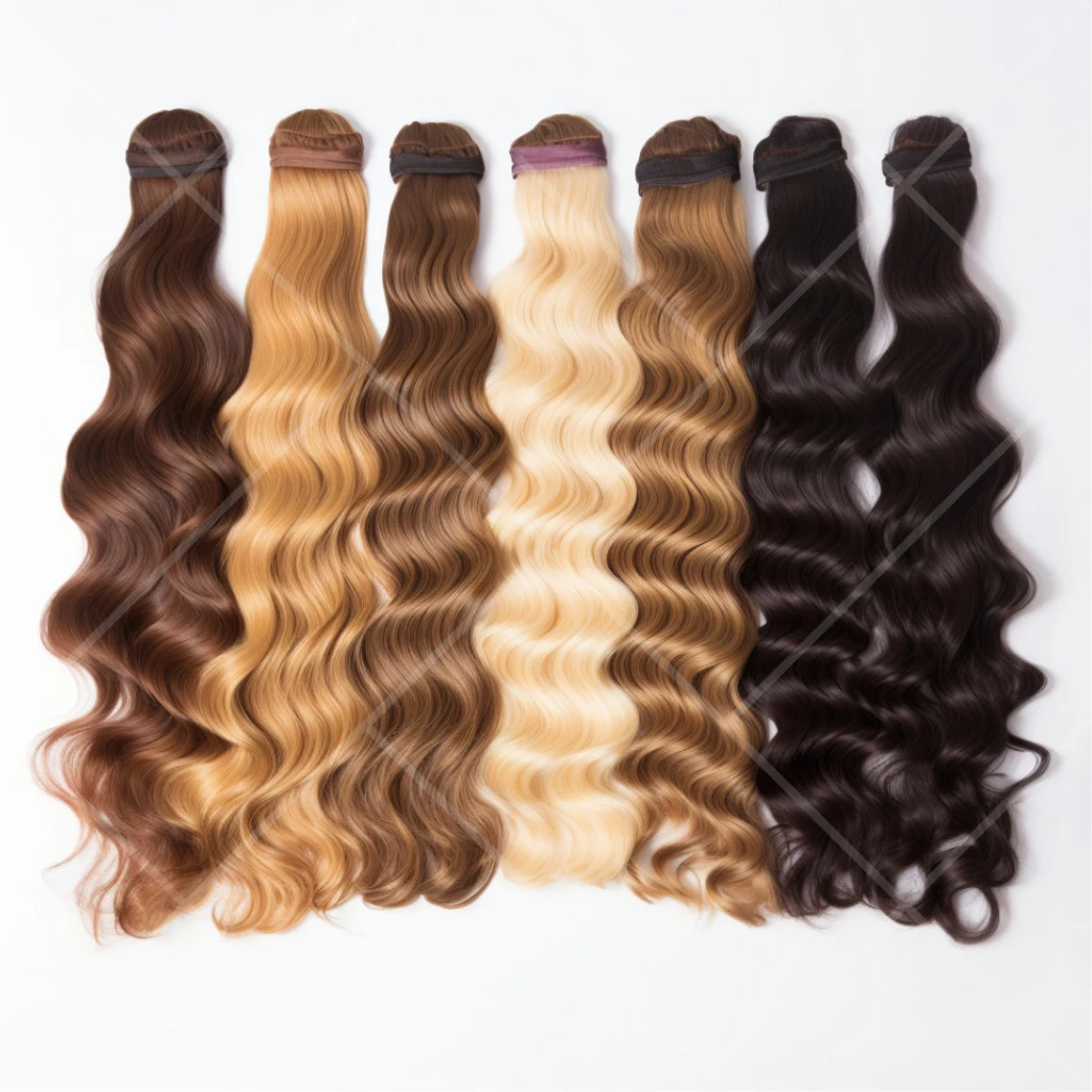 Mixed-color hair bundles for custom styling.