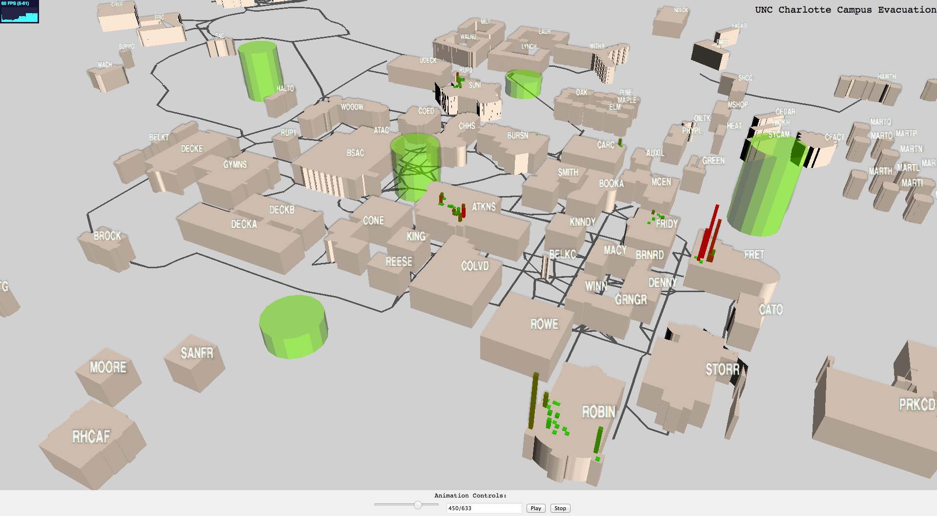 UNC Charlotte Campus Evaluation Simulation Sequence