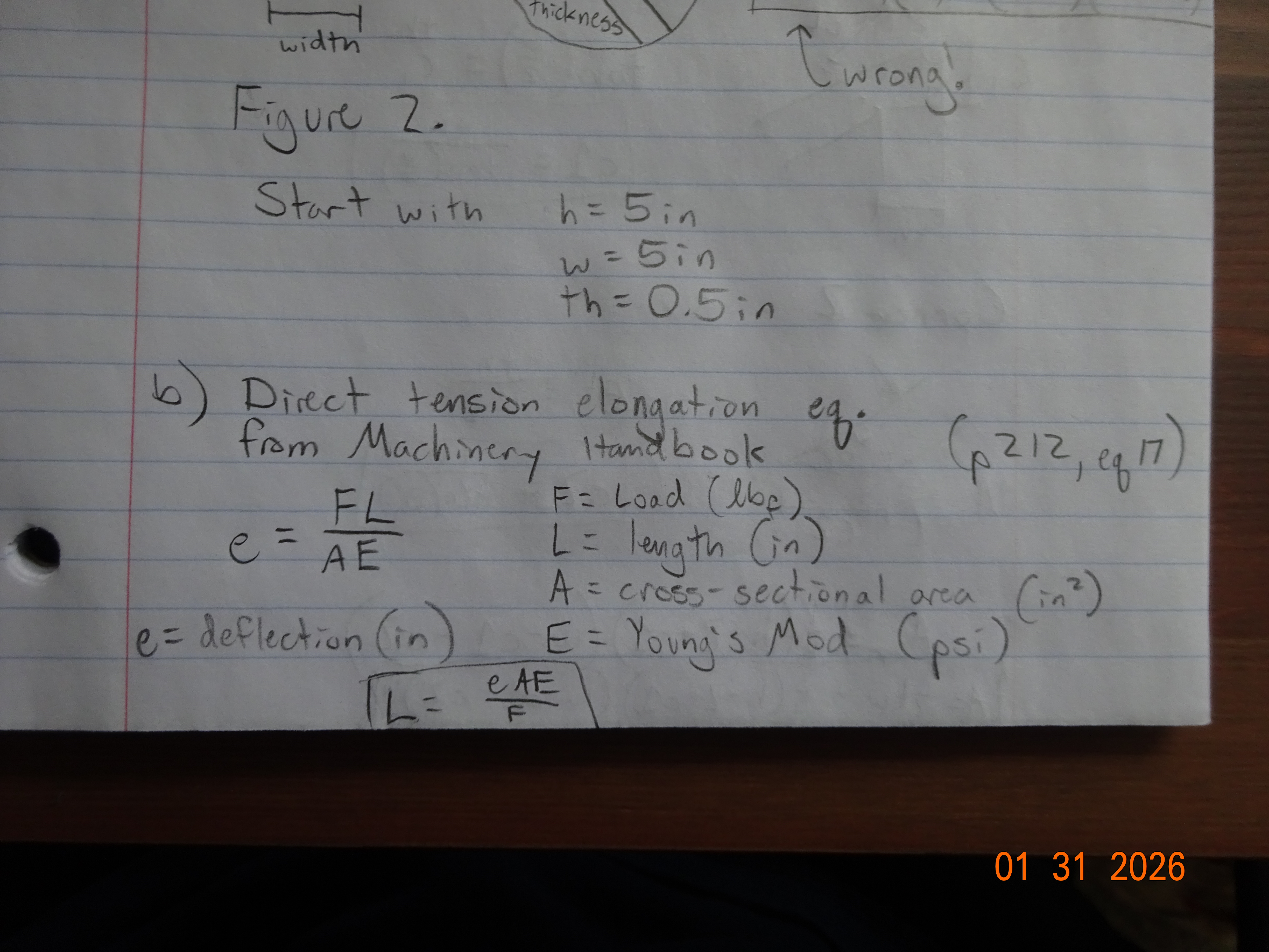Direct Tension Elongation Equation