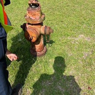 Before image of dirty fire hydrant