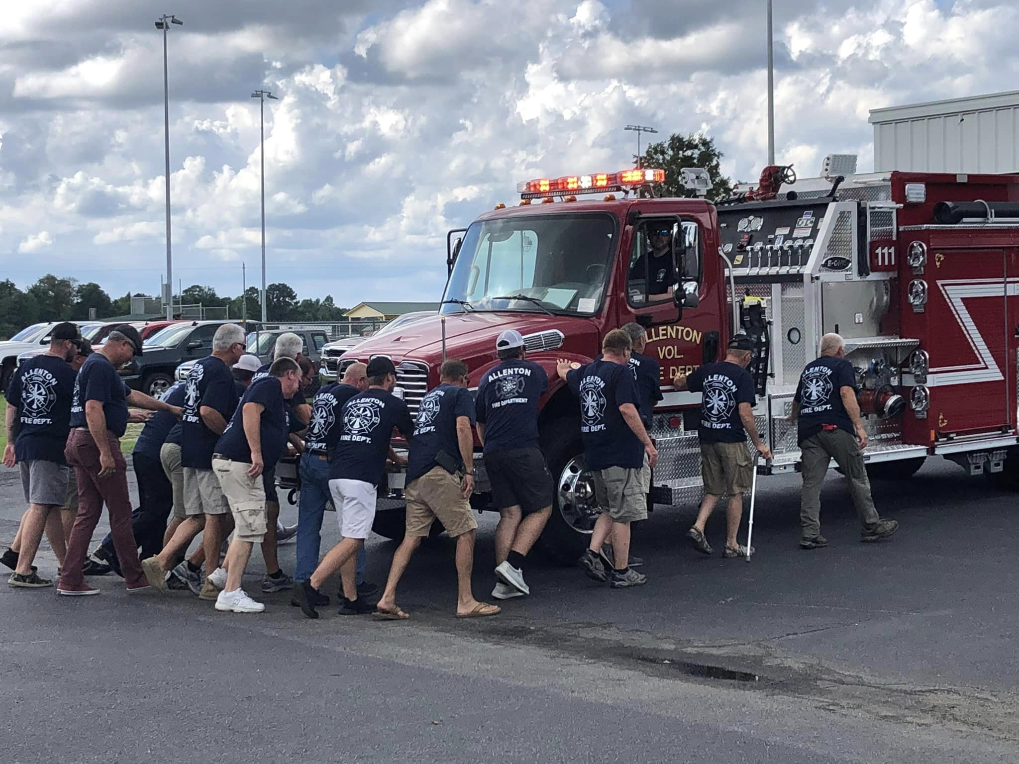Crew Conducting Training on Fire Truck