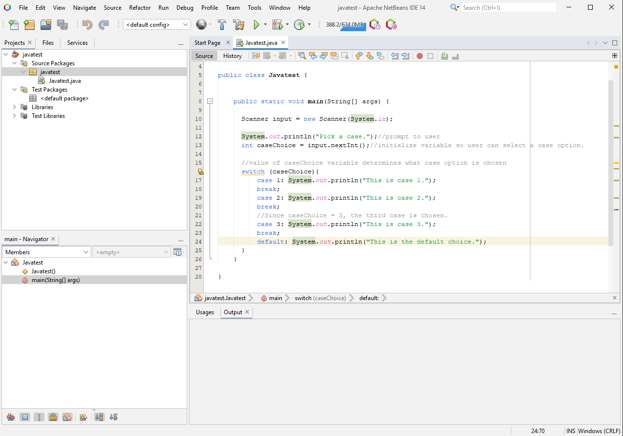 code example