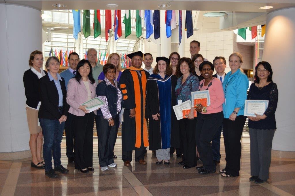 An interdisciplinary academic group at a university event