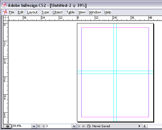 InDesign Document with new gridlines