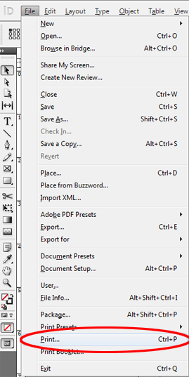 Print Menu Setup