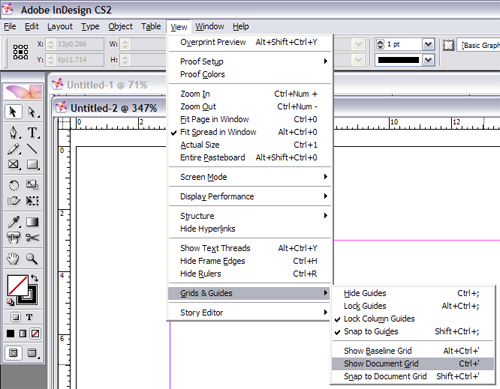 Show Grid in InDesign