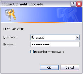 h-drive UserId and password box