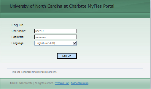 UserID and Password box