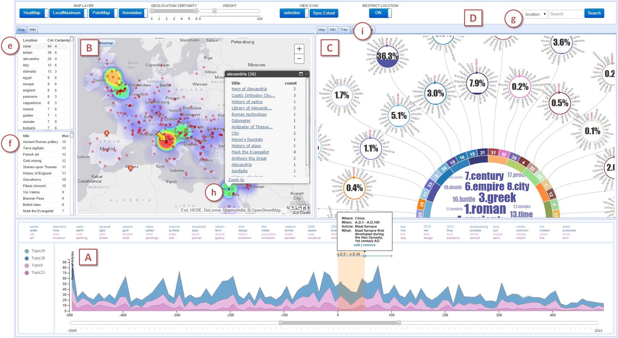 VAiRoma visualization interface